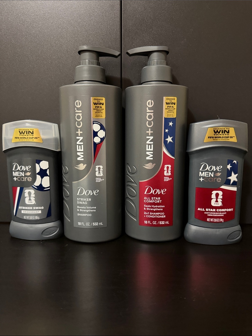 Dove Men+Care All Star Comfort Shampoo & Striker Swag Deodorant Bundle